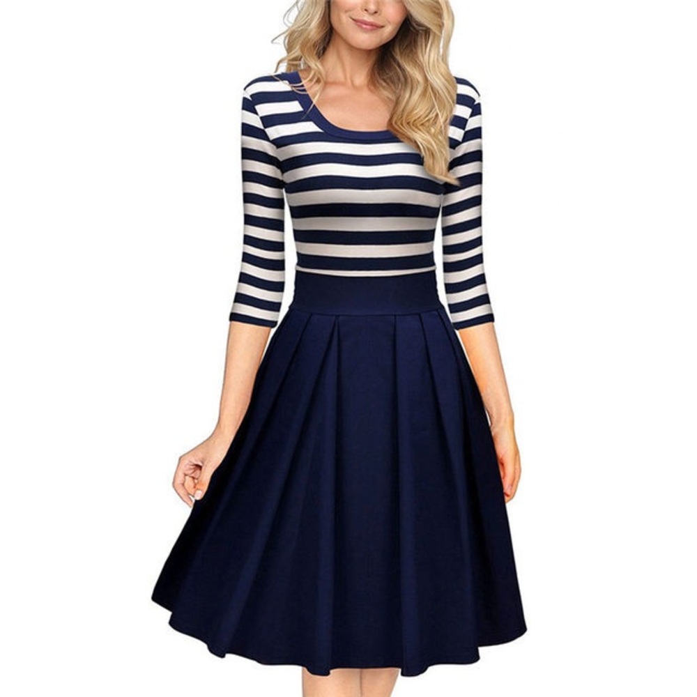 💵★FAST SHIPPING★💵 Miusol Navy Scoop Neck Dress